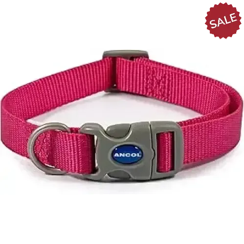 Ancol Viva Quick Fit Adjustable Collar Pink 20-30cm Size 1 - 2 Dog Collars