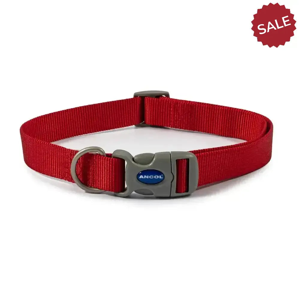 Ancol Viva Quick Fit Adjustable Collar Red 20-30cm Size 1 - 2 Dog Collars