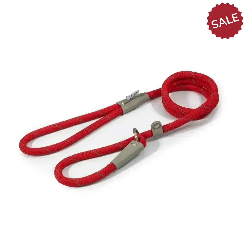 Ancol Viva Rope Slip Lead Red 120 cm X 1.0 cm Red Dog Lead