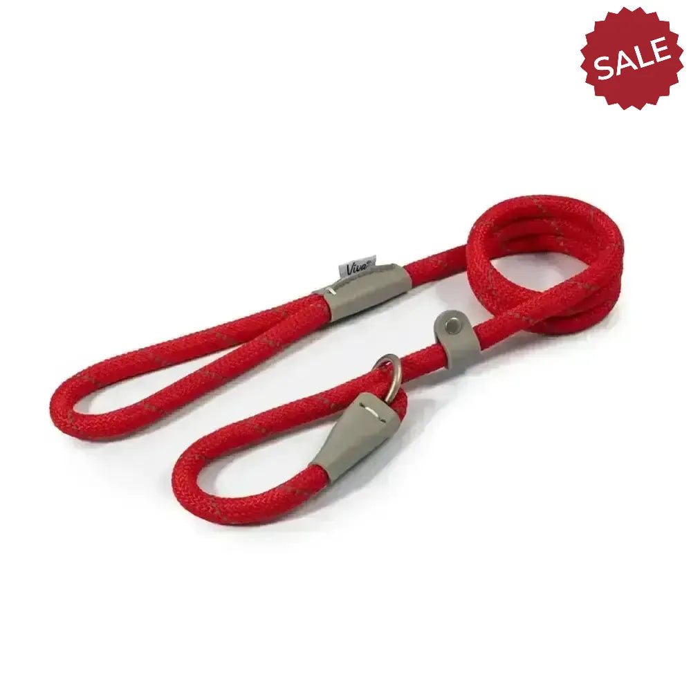 Ancol Viva Rope Slip Lead Red 120 cm X 1.2 cm Red Dog Lead
