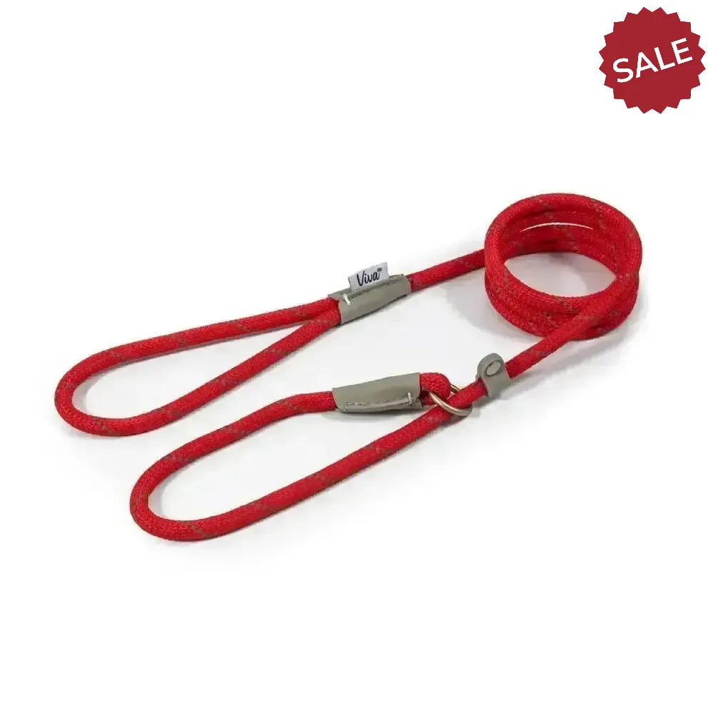 Ancol Viva Rope Slip Lead Red 150 cm X 0.8 cm Red Dog Lead