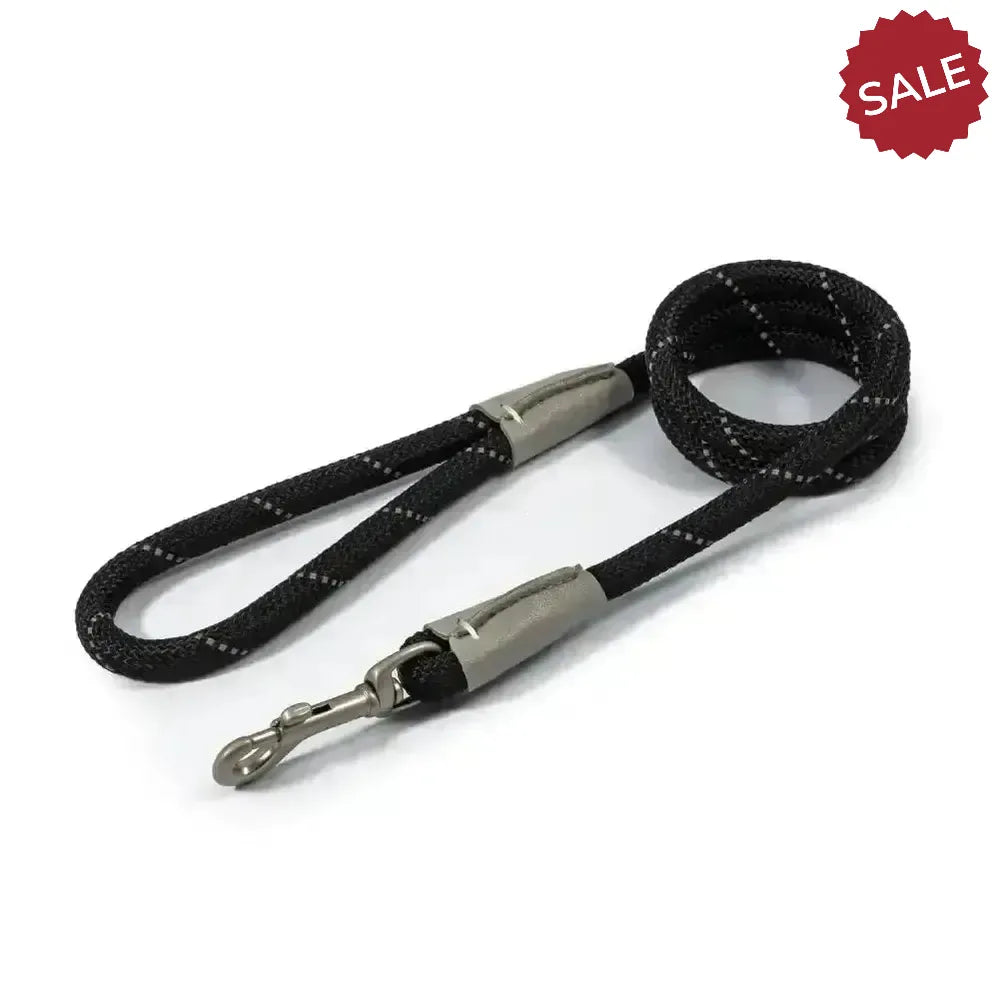 Ancol Viva Rope Snap Lead Black 107 cm X 1.2 cm Black Dog Lead