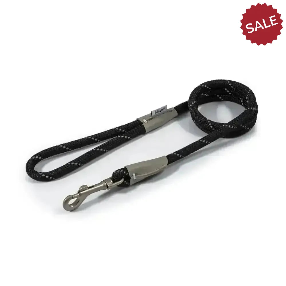 Ancol Viva Rope Snap Lead Black 107 cm X 1 cm Black Dog Lead