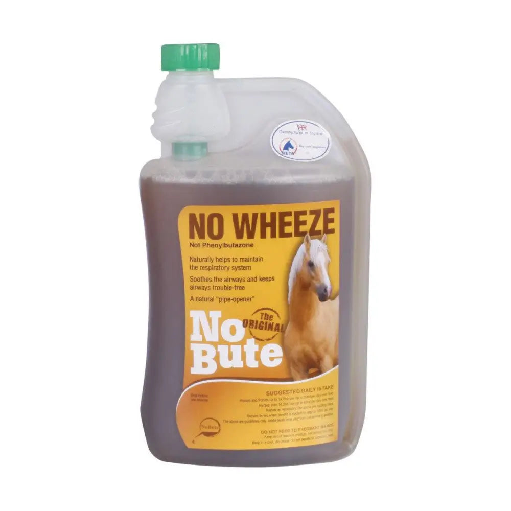 A translucent plastic bottle with green cap filled with dark brown natural pipe-opener supplement by health company nowheeze