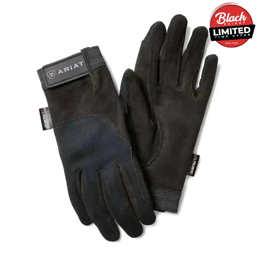 Ariat Insulated Tek Grip Winter Riding Gloves 6 Black Riding Gloves