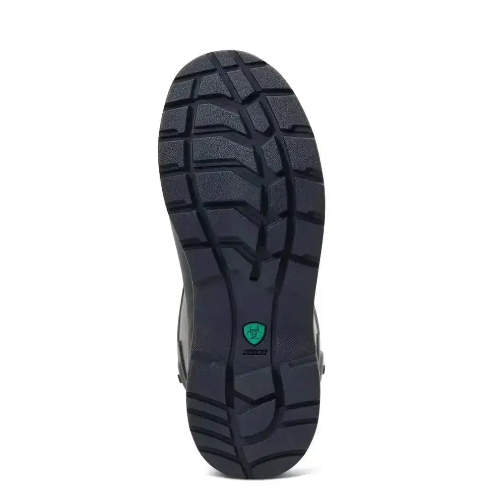 Black ariat kelmarsh rubber sole with deep tread and green logo on the back perfect for kelmarsh rubber wellingtons