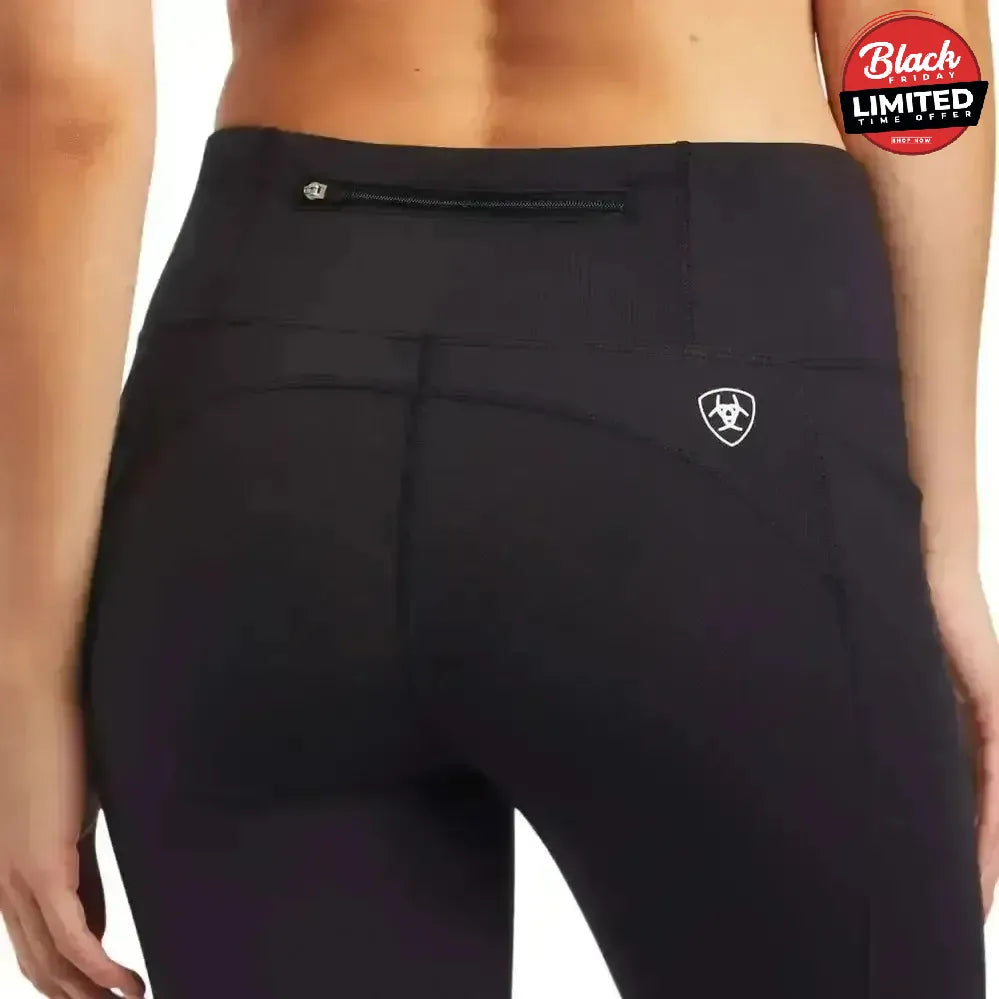 Ariat Ladies EOS Knee Patch Riding Tights With Phone Pocket And Logo Grey X Small Riding Tights