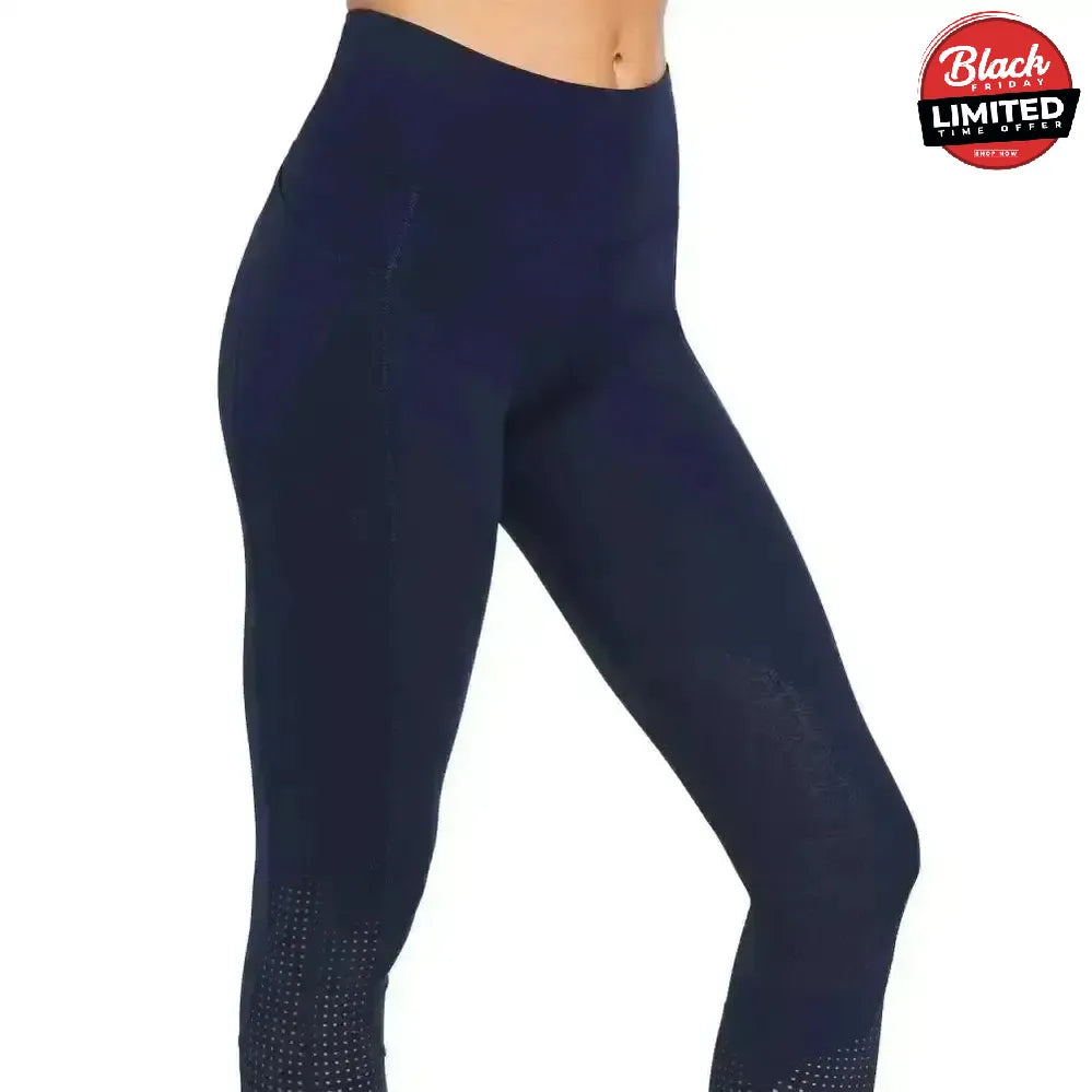 Ariat Ladies EOS Knee Patch Riding Tights With Phone Pocket And Logo Grey X Small Riding Tights