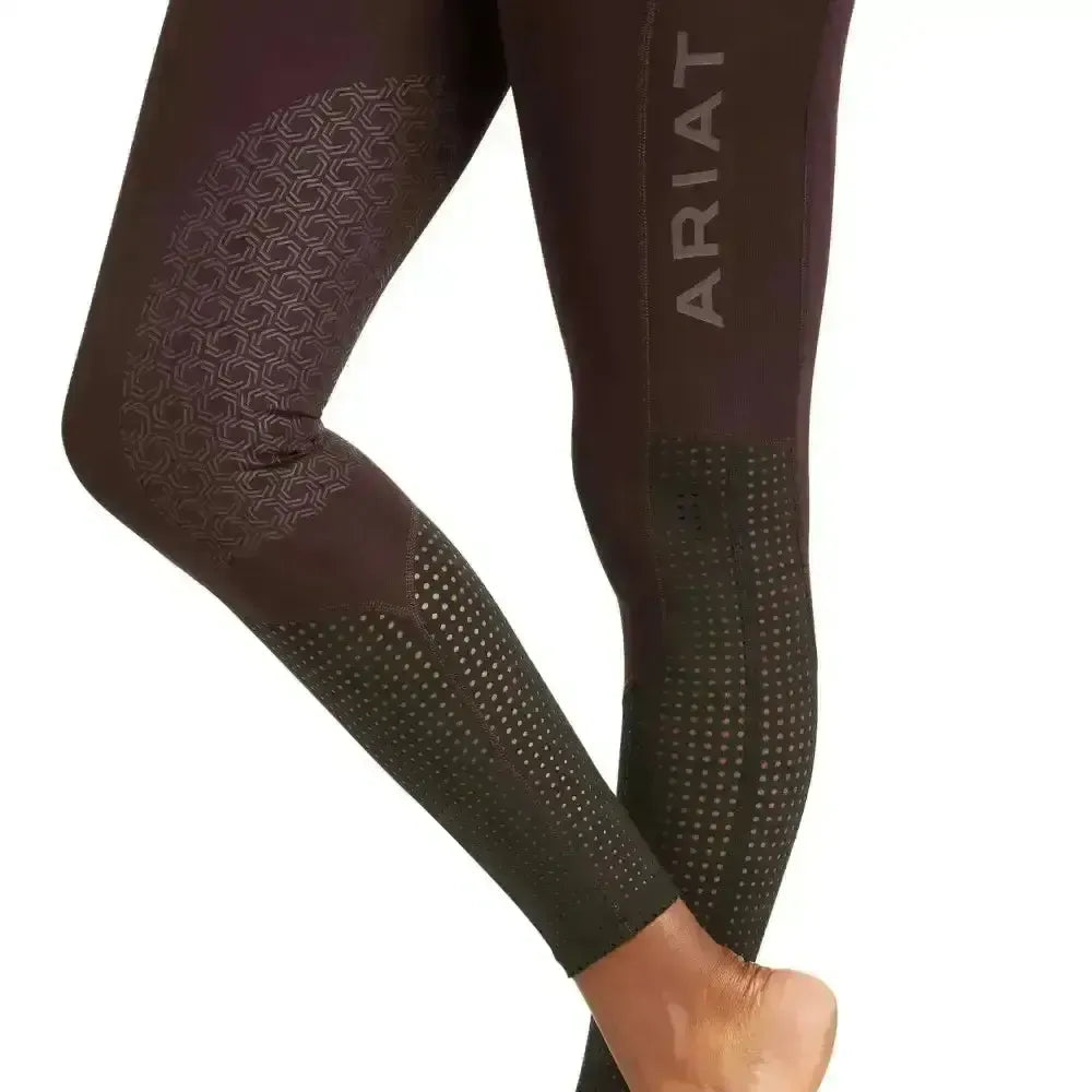 Ariat Ladies EOS Knee Patch Riding Tights With Phone Pocket And Logo Grey X Small Riding Tights