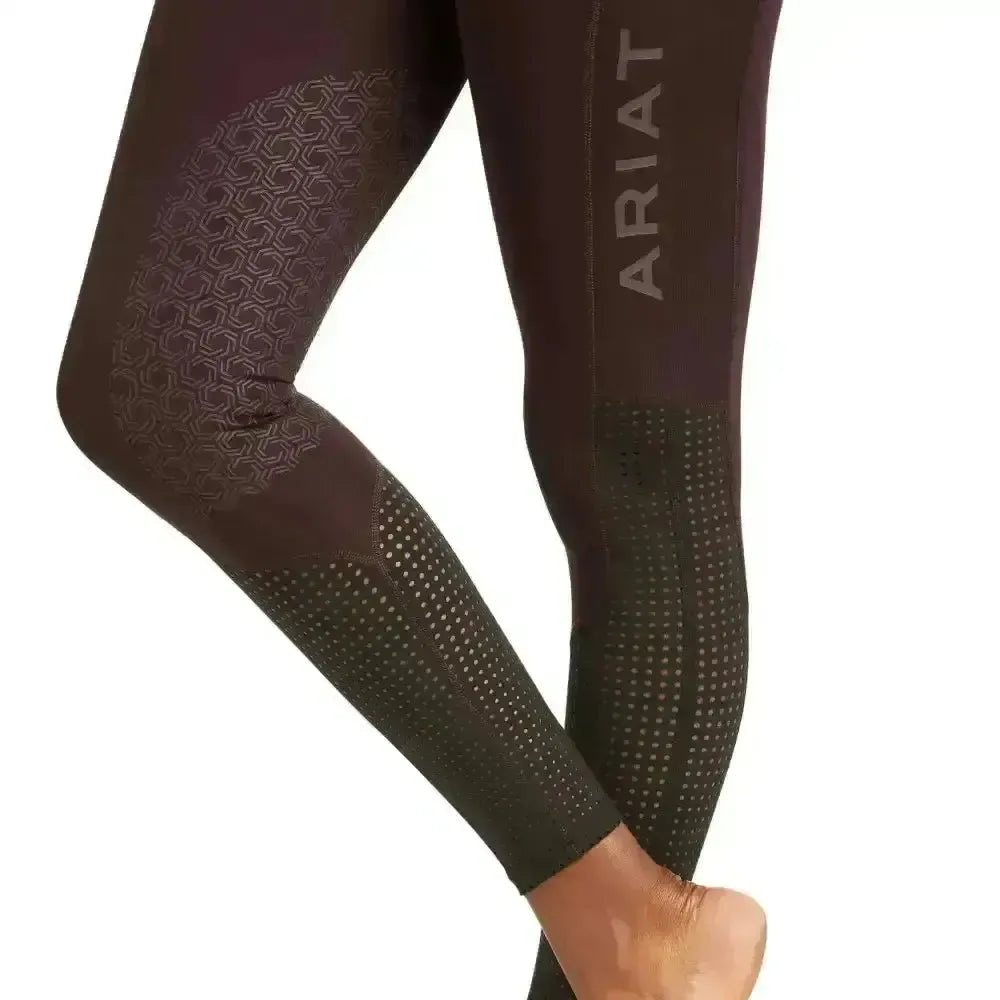 Ariat Ladies EOS Knee Patch Riding Tights With Phone Pocket And Logo Grey X Small Riding Tights