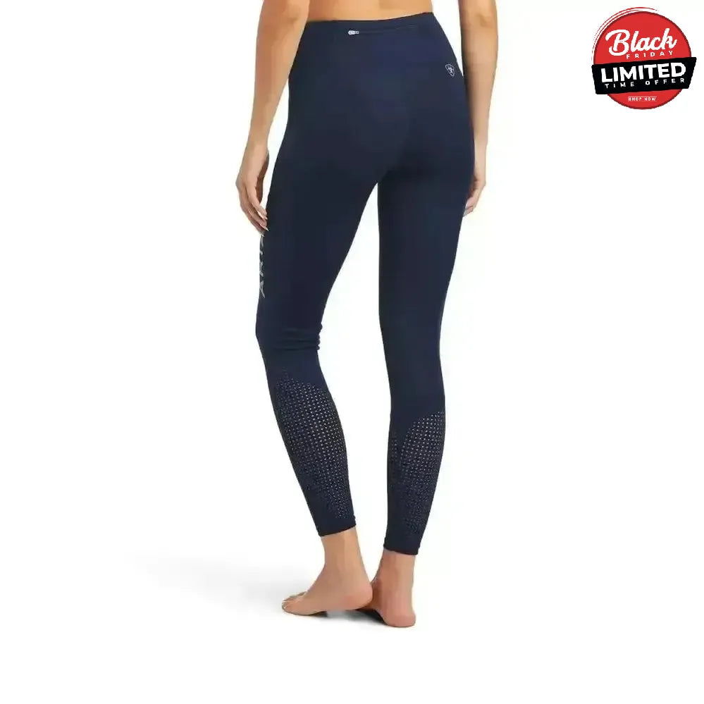 Ariat Ladies EOS Knee Patch Riding Tights With Phone Pocket And Logo Grey X Small Riding Tights