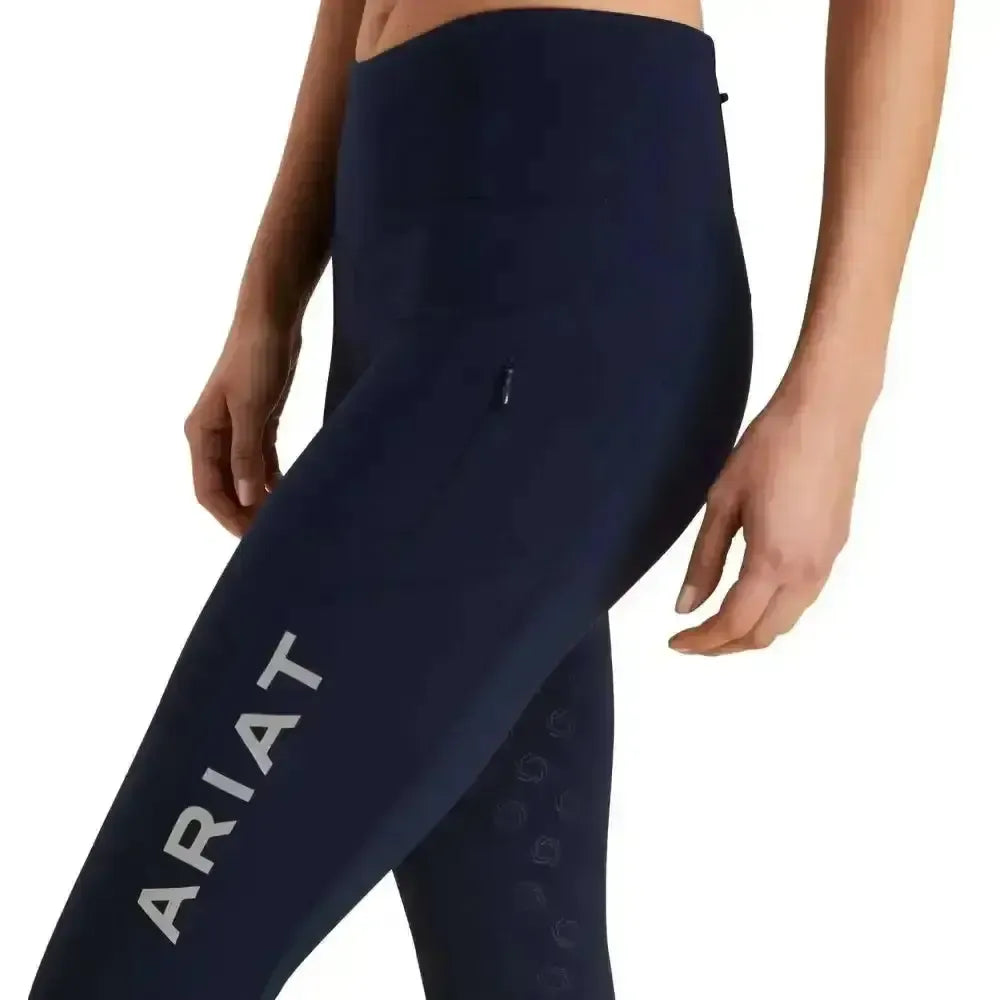 Ariat Ladies EOS Riding Tights With Phone Pocket And Logo Full Seat Black X Small Riding Tights
