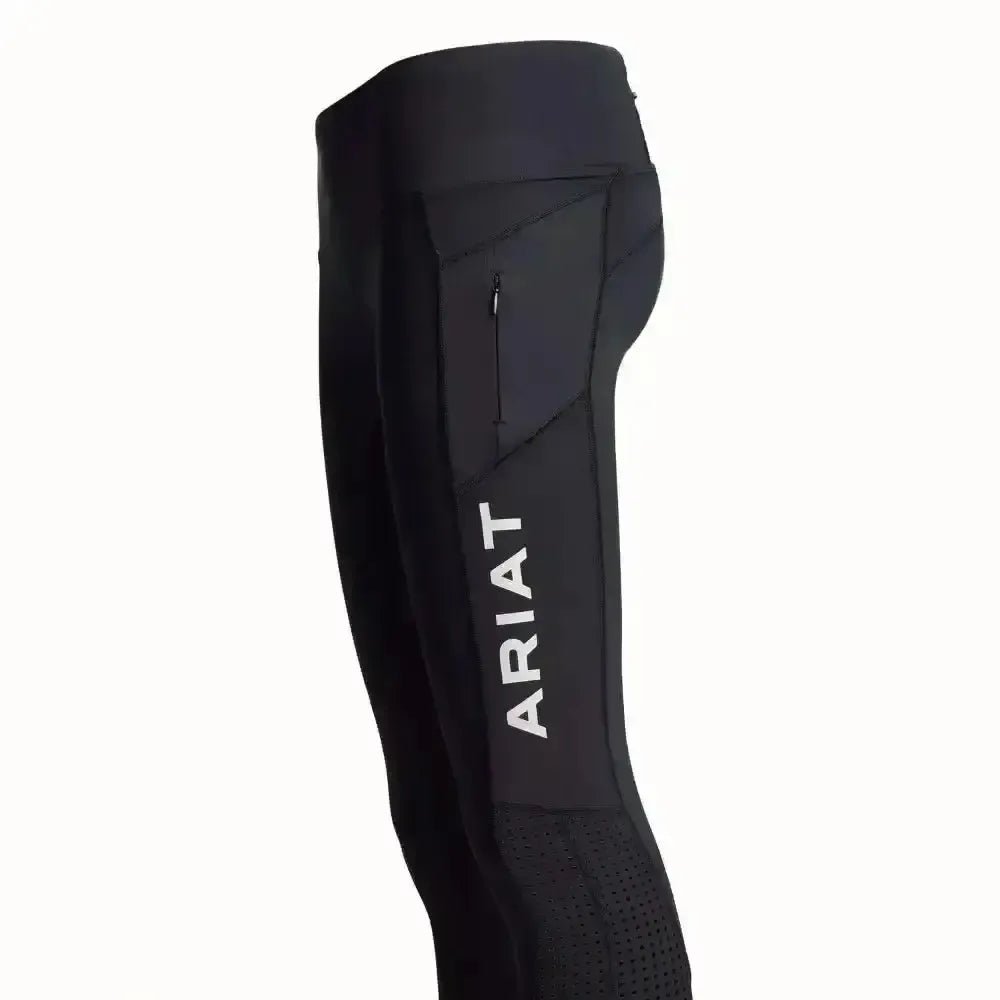Ariat Ladies EOS Riding Tights With Phone Pocket And Logo Full Seat Black X Small Riding Tights