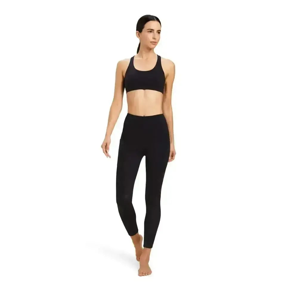 Black seamless high waisted ariat ladies riding tights venture thermal half grip with smooth stretchy fabric
