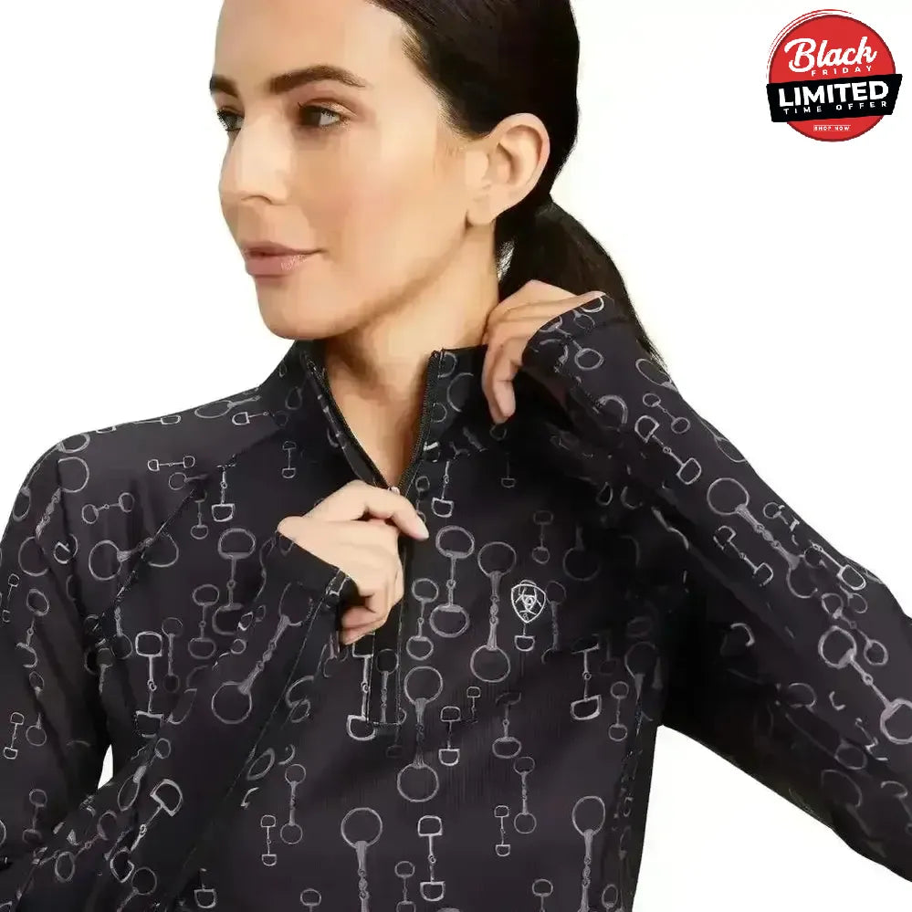 Ariat Lowell Base Layer 2.0 1/4 Zip Team Print X Small Base Layers