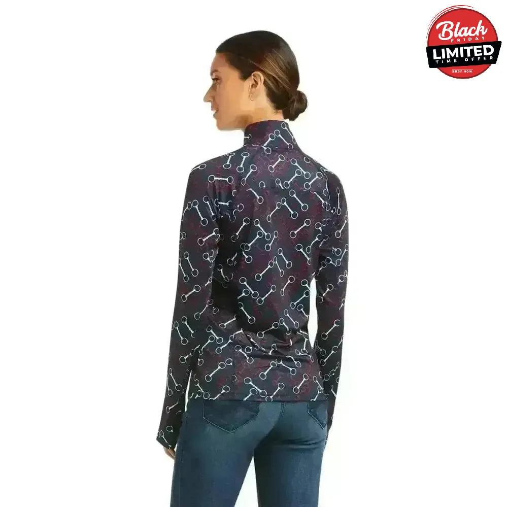 Ariat Lowell Base Layer 2.0 1/4 Zip Team Print X Small Base Layers