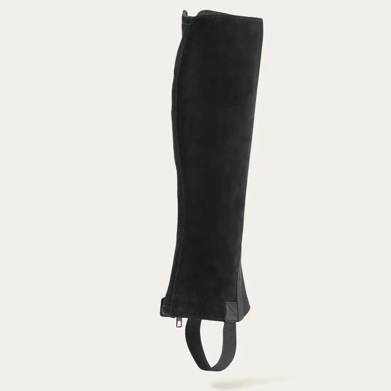 Ariat scout half black suede riding boot gaiter with zipper closure and adjustable strap scout half chaps