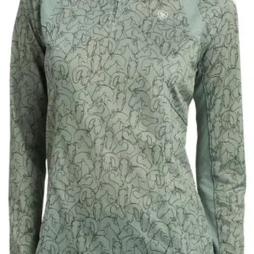 Ariat Sunstoppers 2.1 Womens Base Layer Small Black Busy Pony Print Base Layers