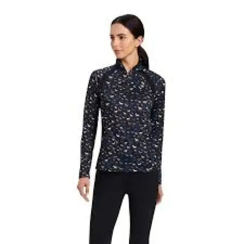 Ariat Sunstoppers 2.1 Womens Base Layer Small Black Busy Pony Print Base Layers
