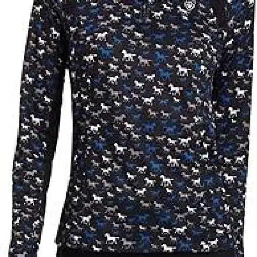 Ariat Sunstoppers 2.1 Womens Base Layer Small Black Busy Pony Print Base Layers
