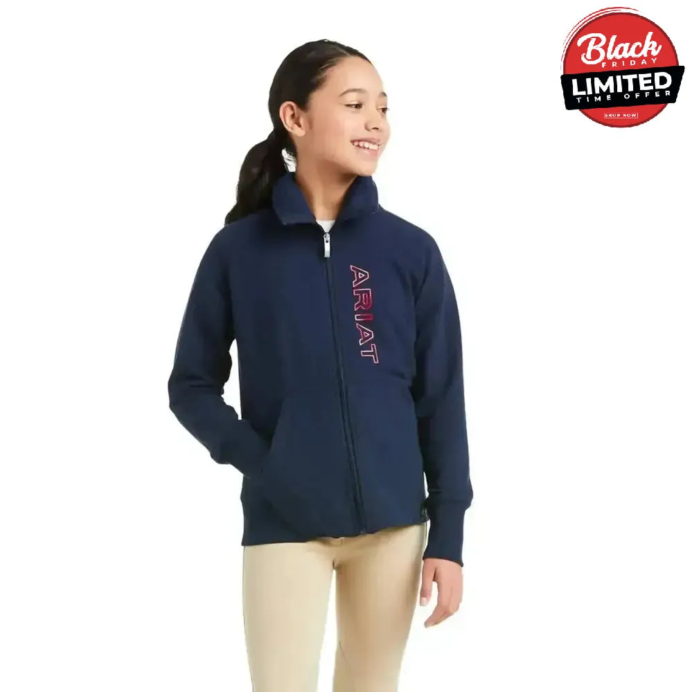 Ariat Team Kids Logo Full Zip Sweatshirt Large Outdoor Coats