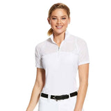 Ariat Womens Airway Zip Short Sleeved Show Shirts White Large Ariat Show Shirts Barnstaple Equestrian Supplies