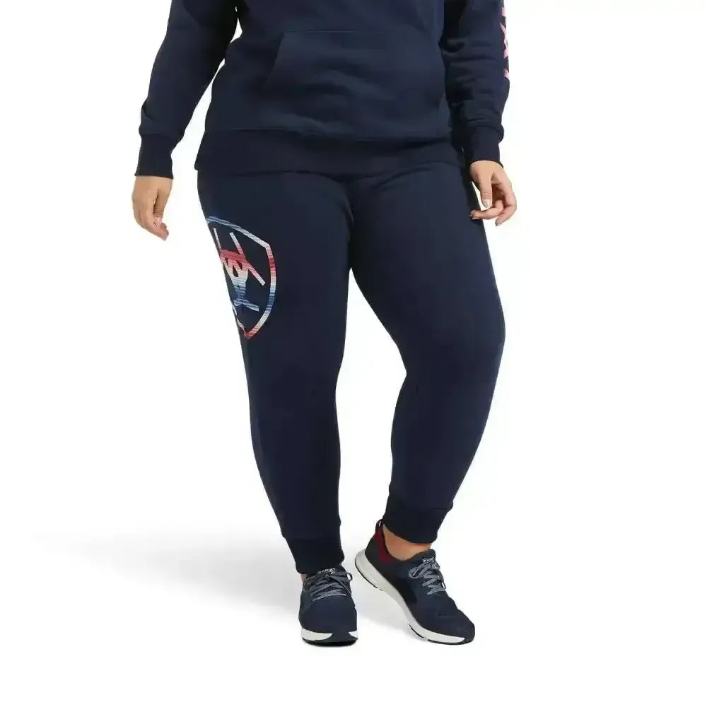 Ariats Womans Real Ariat Jogger Sweat Pants Navy Large Legwear