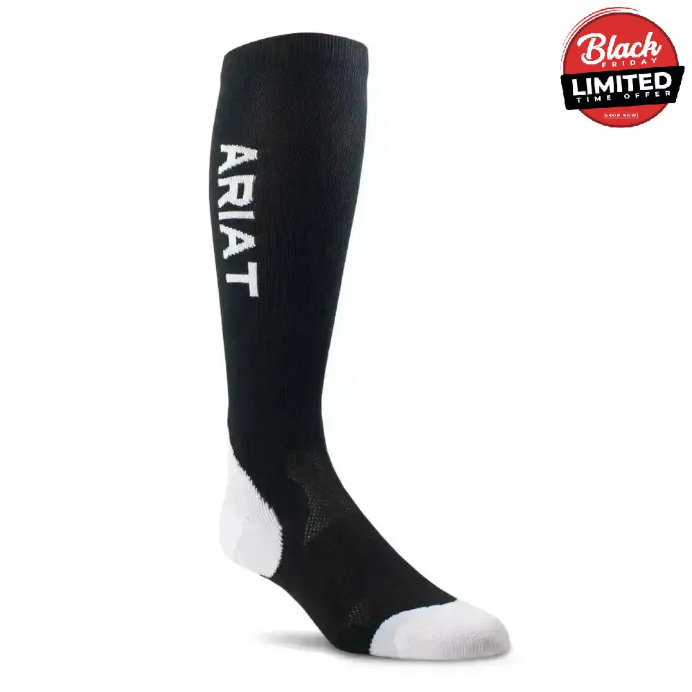 AriatTEK Performance Socks Black / White Riding Socks