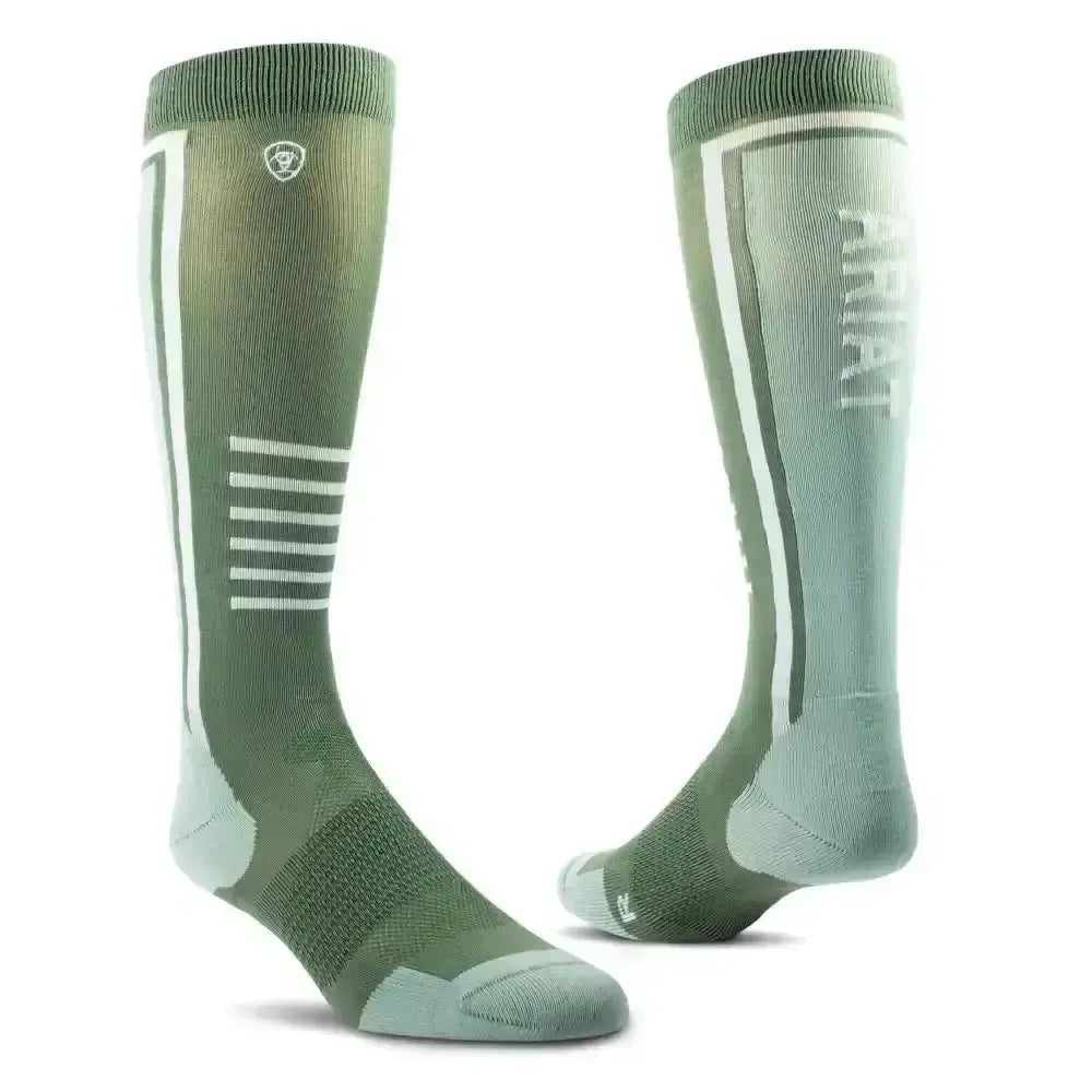 AriatTEK Slimline Performance Socks Four Leaf Clover / Hedgegreen Riding Socks