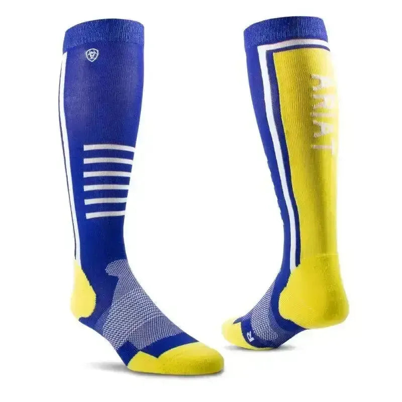 AriatTEK Slimline Performance Socks Surf The Web / Primrose Yellow Riding Socks