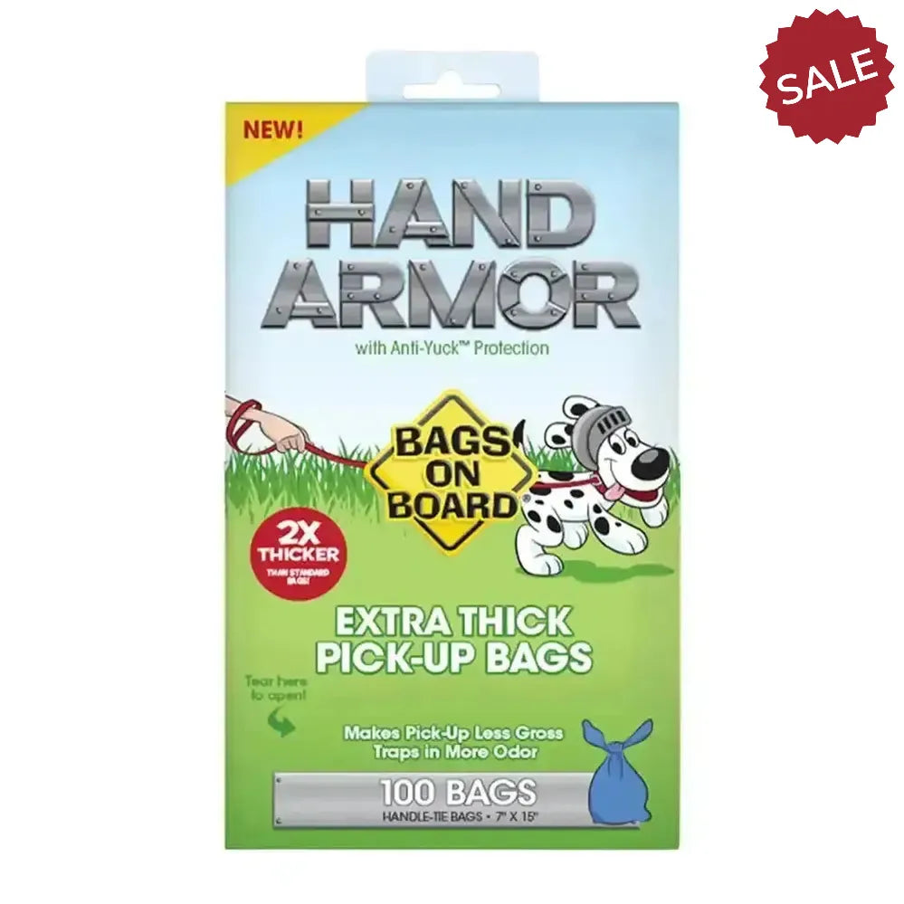 Bags On Board Hand Armour 2X Extra Thick Pick-Up Bags 100 Pack Flea Treatments