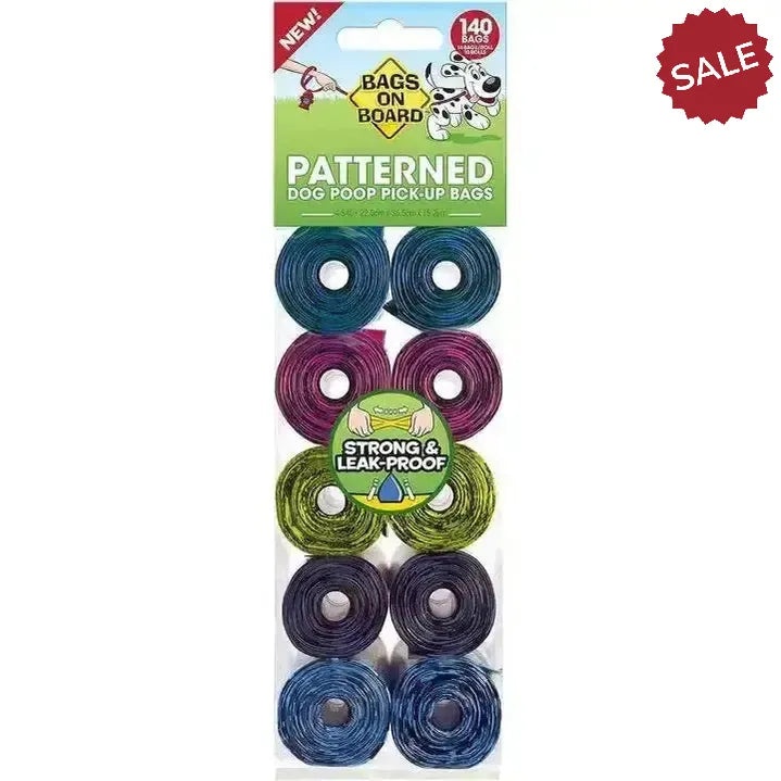 Bags On Board Refill Rolls Patterned 10 X 14 Bags Poop Bags