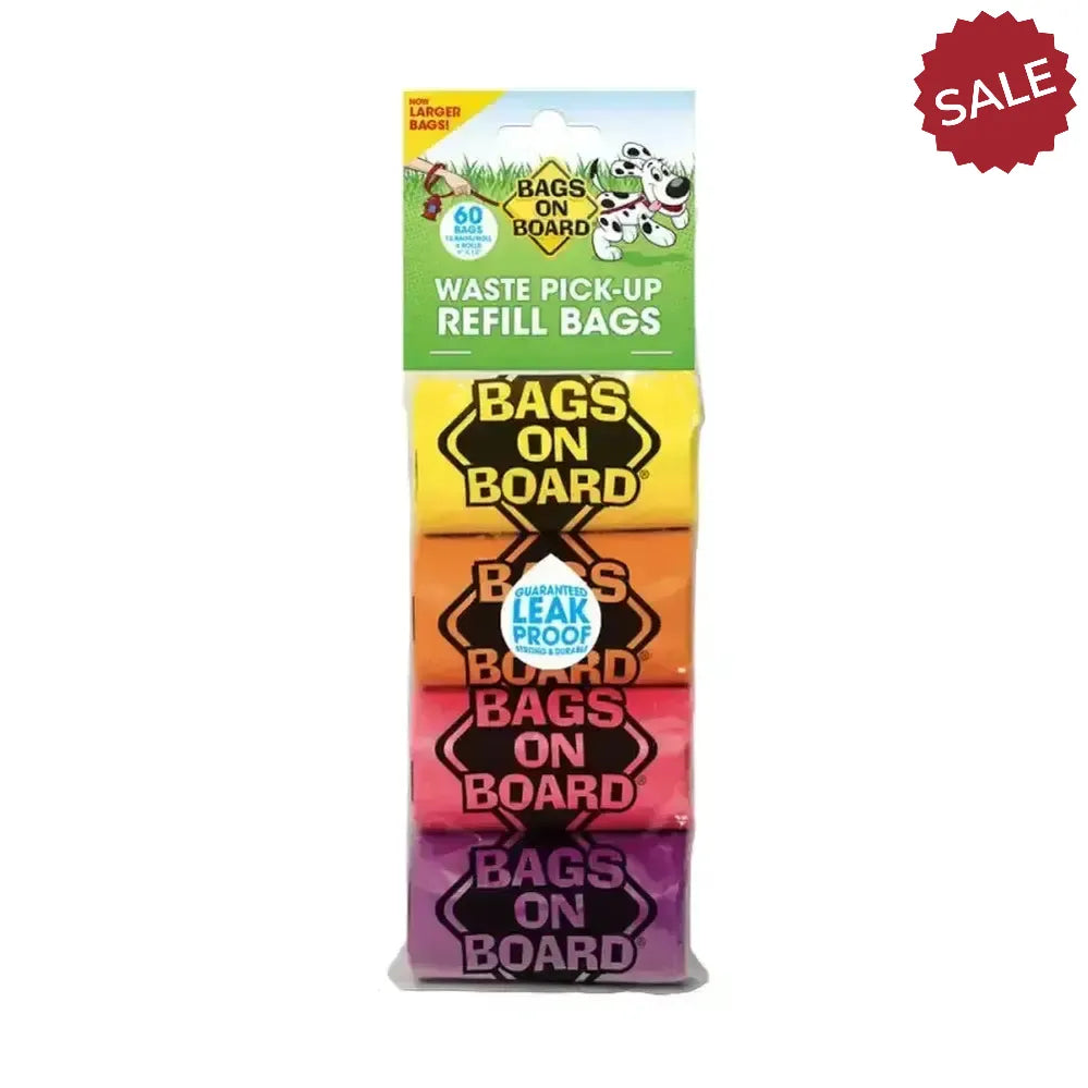 Bags On Board Refill Rolls Blue 4 X 15 Bags Poop Bags