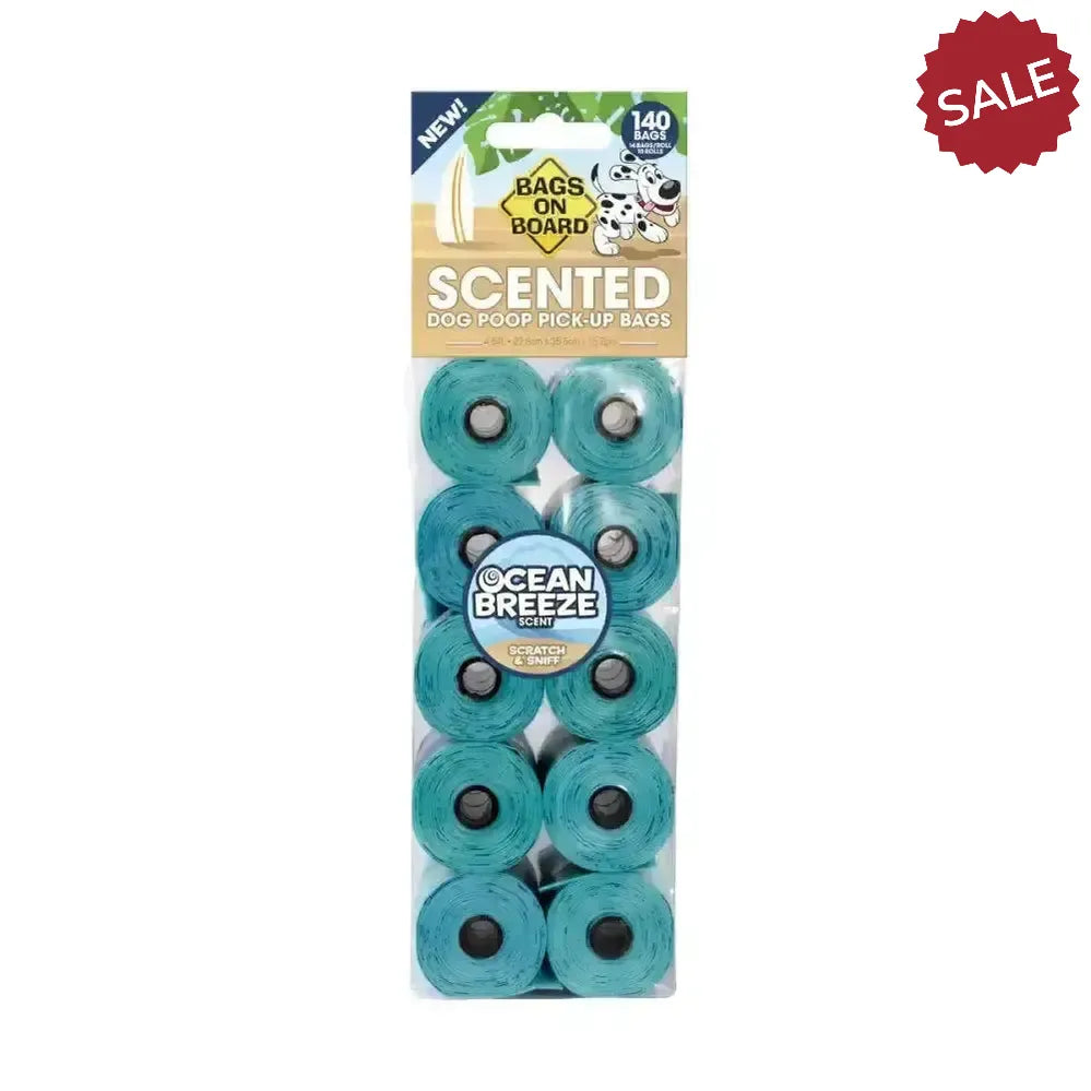 Bags On Board Scented Refill Rolls Ocean Breeze 10 X 14 Bags Poop Bags