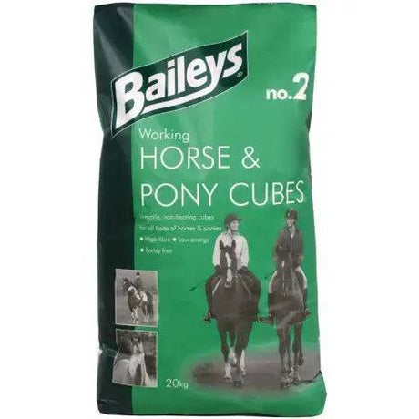 Baileys No. 2 Working Horse & Pony Cubes Horse Feed Baileys Horse Feed Horse Feeds Barnstaple Equestrian Supplies