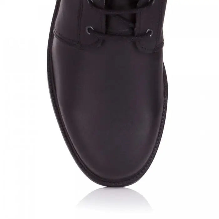 Bareback footwear andalucia boots black with black leather, rounded toe, stitched detailing, and sheepskin insole for moisture wicking