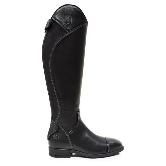 Black bareback footwear georgia long riding boot with sleek leather finish and subtle stitching details