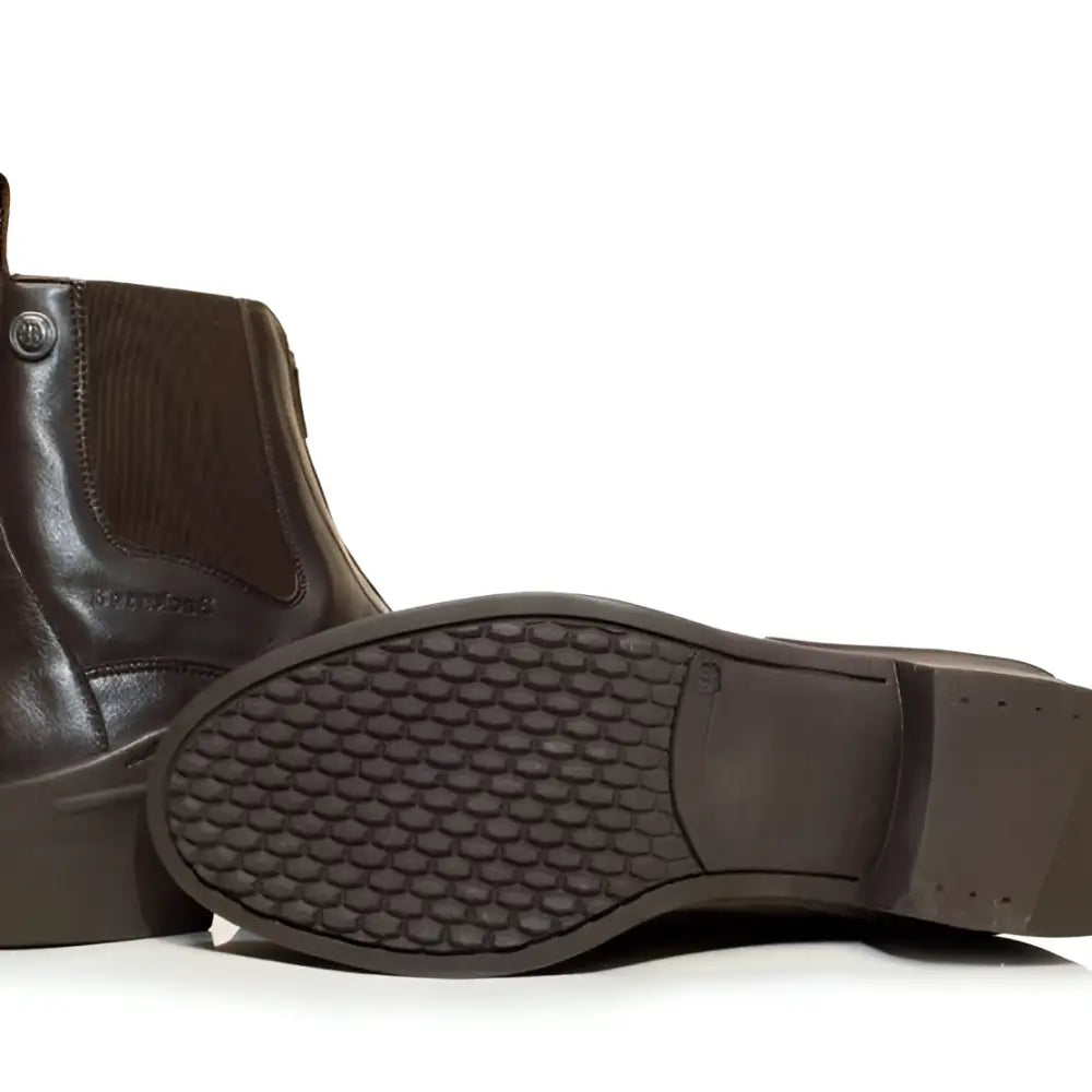 Dark brown leather bareback footwear idaho jodhpur boots with textured rubber sole perfect for casual wear