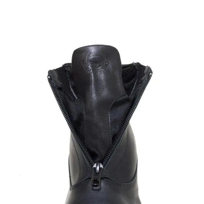 Black leather bareback footwear idaho storm waterproof jodhpur riding boots with zipper and inner mesh lining