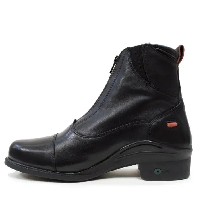 Black leather bareback footwear idaho storm waterproof jodhpur riding boots with side zipper and orange heel tag