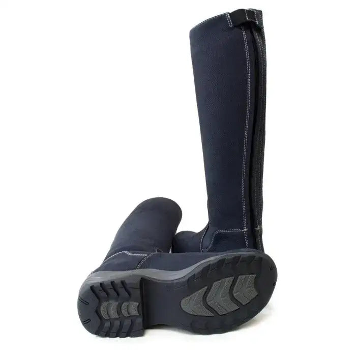 Black bareback footwear montana riding boots with side zipper wide calf and sheepskin insole for comfort