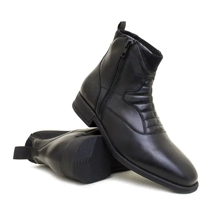 Black leather rio jodhpur boots from bareback footwear rio with stitched detailing and inner side zipper lining