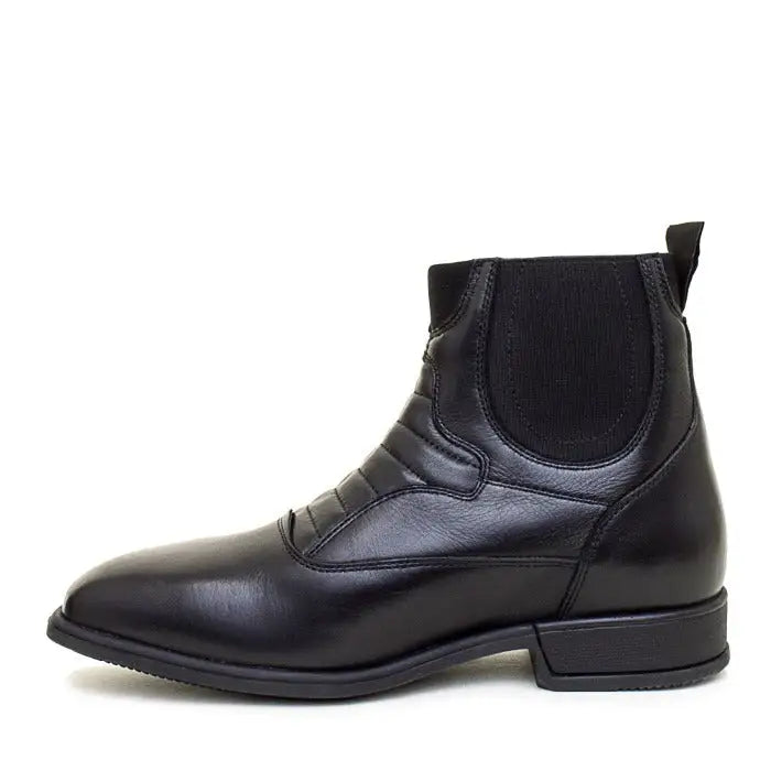 Bareback footwear rio black leather rio jodhpur boots with elastic side panels and low block heel featuring leather lining