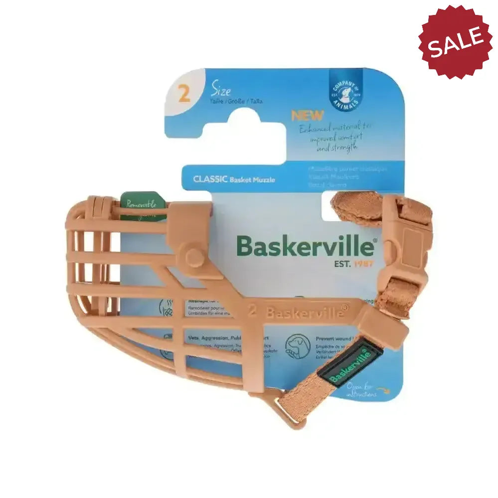 Baskerville Classic Basket Muzzle 1 Tan Dog Muzzles