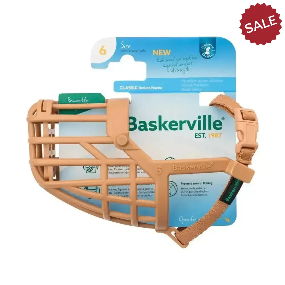 Baskerville Classic Basket Muzzle 1 Tan Dog Muzzles