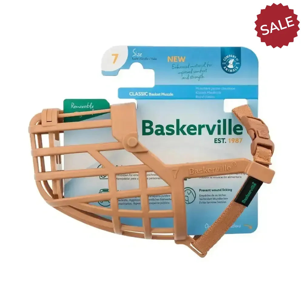 Baskerville Classic Basket Muzzle 1 Tan Dog Muzzles