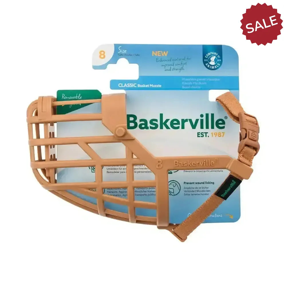 Baskerville Classic Basket Muzzle 1 Tan Dog Muzzles