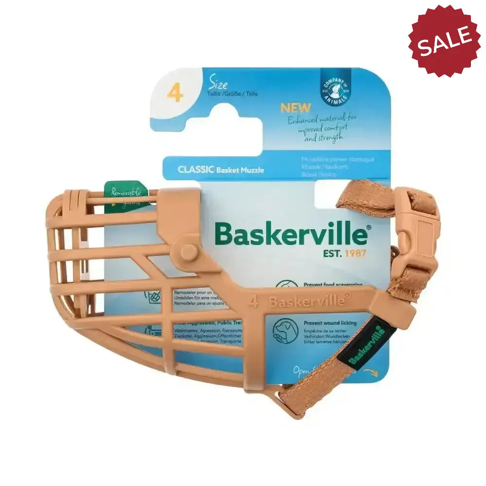 Baskerville Classic Basket Muzzle 1 Tan Dog Muzzles