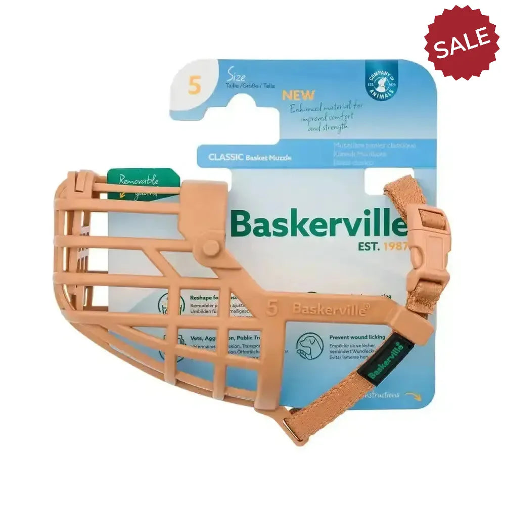 Baskerville Classic Basket Muzzle 1 Tan Dog Muzzles