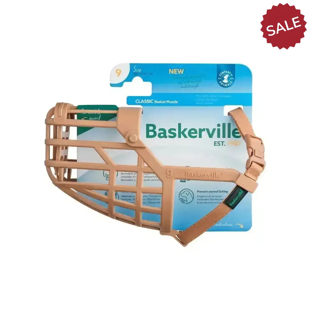 Baskerville Classic Basket Muzzle 1 Tan Dog Muzzles
